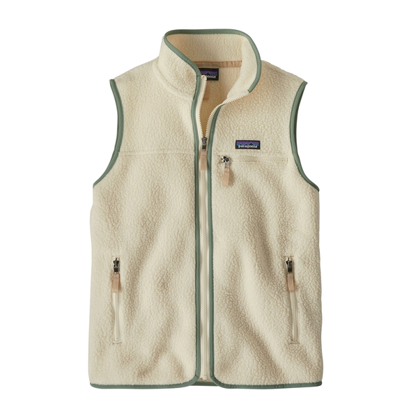 Patagonia Womens Retro Pile Vest	- Natural w/Ellwood Green